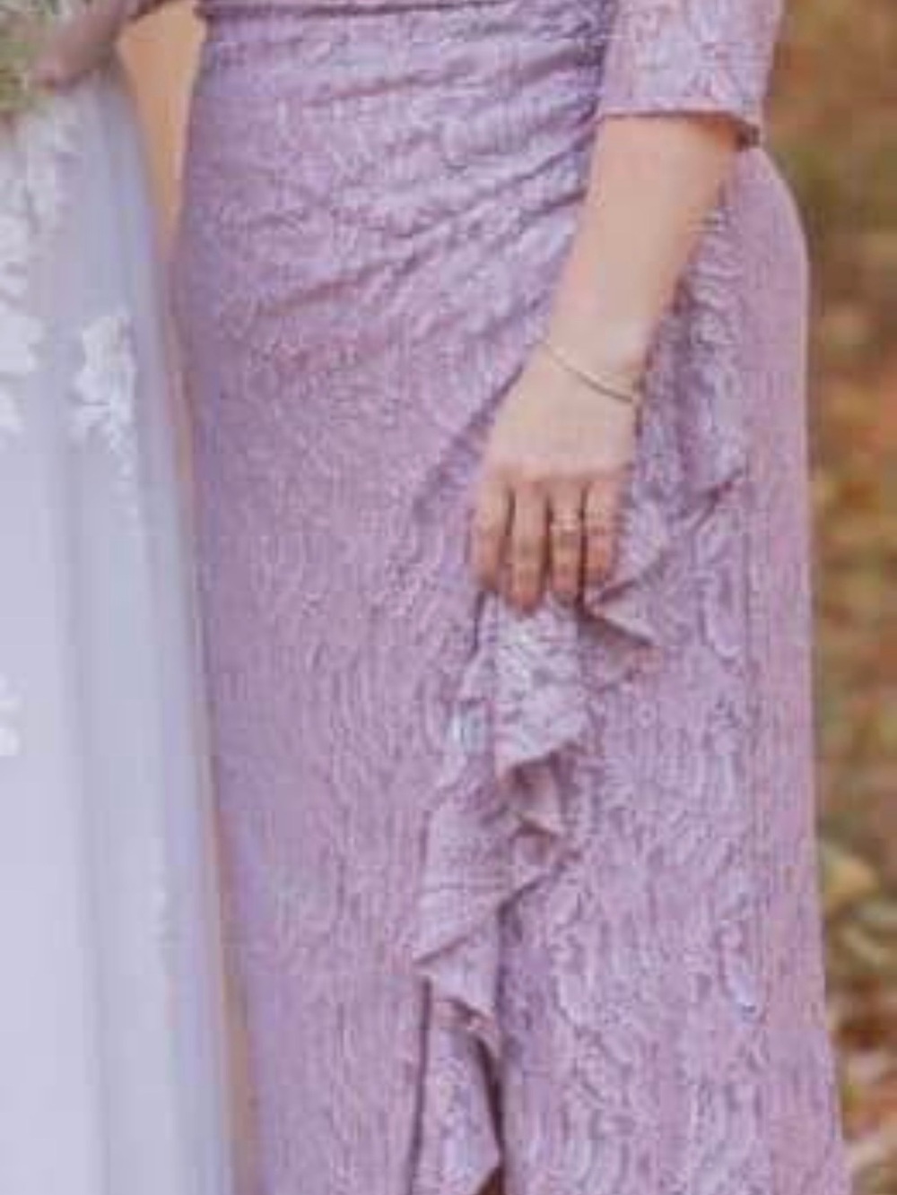 Elegant Lace Ruffle Dress in Lavender